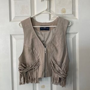 NWT Leather Vest with fringe